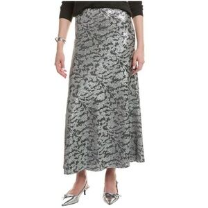 Kenneth Cole Sequin Side Zip Drama Maxi Skirt